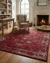 Riviera Elegance Collection Area Rug - Antibes (Burgundy) Rectangle Burgundy  lifestyle 30