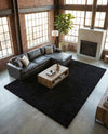 Plush Oasis Collection Area Rug - Serenity (Jet Black) Rectangle Jet Black  lifestyle 23