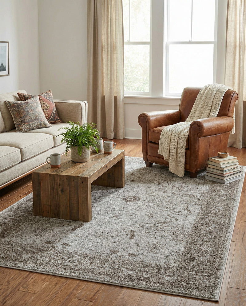 Horizon Collection Area Rug -  Apex (Light Gray) Rectangle Light Gray  lifestyle 18