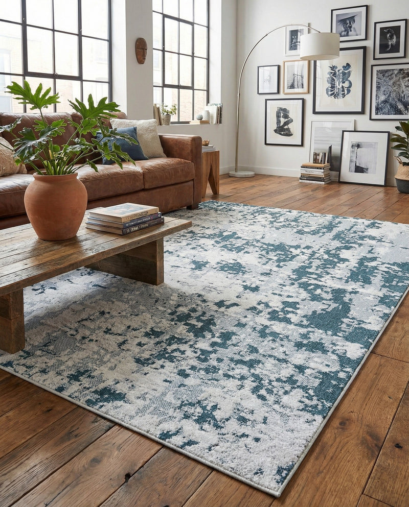 Cathedral Elegance Collection Area Rug -  Basilica Rectangle Navy Blue  lifestyle 72