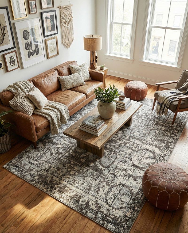 Horizon Collection Area Rug -  Zenith Rectangle Gray  lifestyle 16