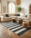 Tassel Trail Collection Area Rug - Pathway (Navy Blue) Rectangle Navy Blue  lifestyle 11