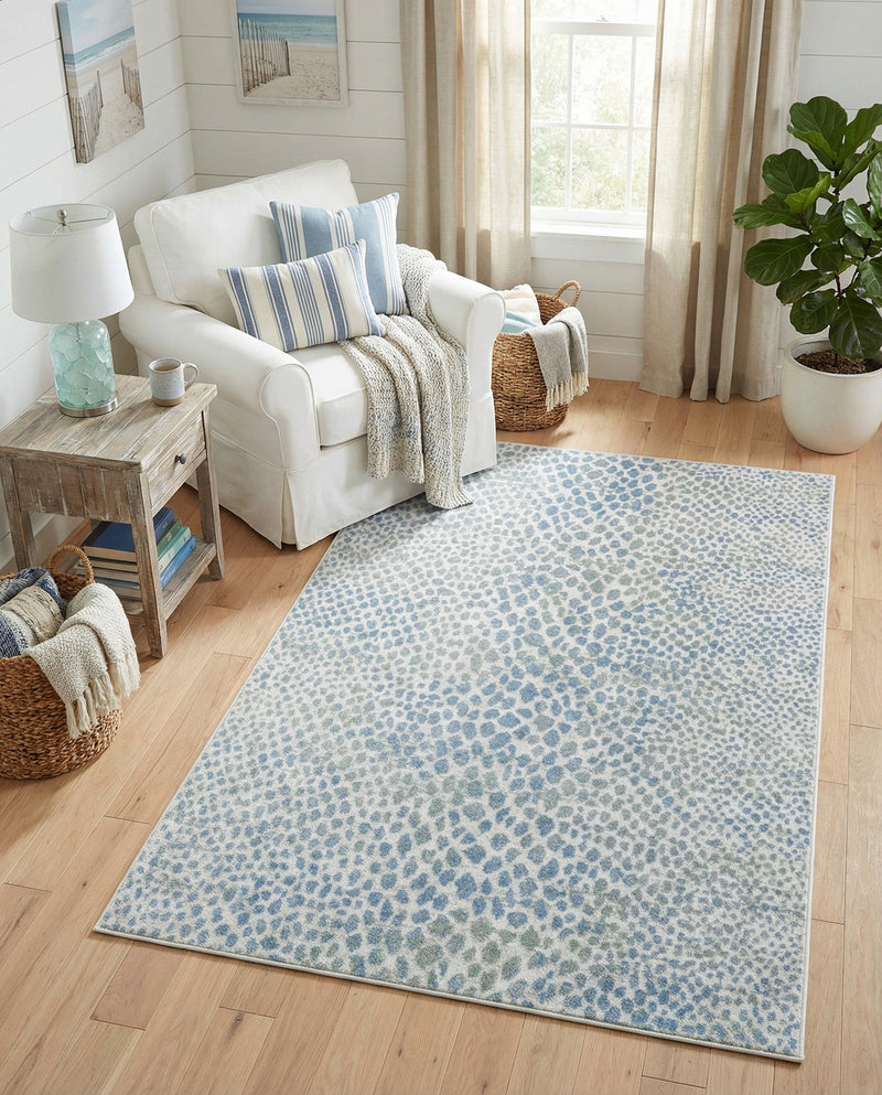 Aegean Elegance Washables Collection Area Rug -  Mykonos Rectangle Ivory Blue  lifestyle 21