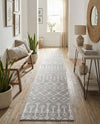 Marrakech Lattice Collection Area Rug - Medina (Light Gray) Runner Light Gray  lifestyle 53