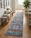 Baroque Era Collection Area Rug - Versailles (Blue Green) Runner Blue Green  lifestyle 52