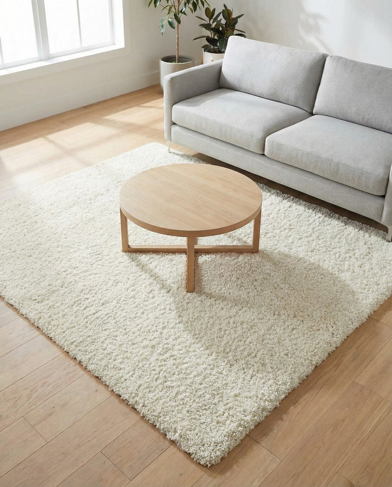 Plush Oasis Collection Area Rug - Serenity (Pure Ivory) Square Pure Ivory  lifestyle 80