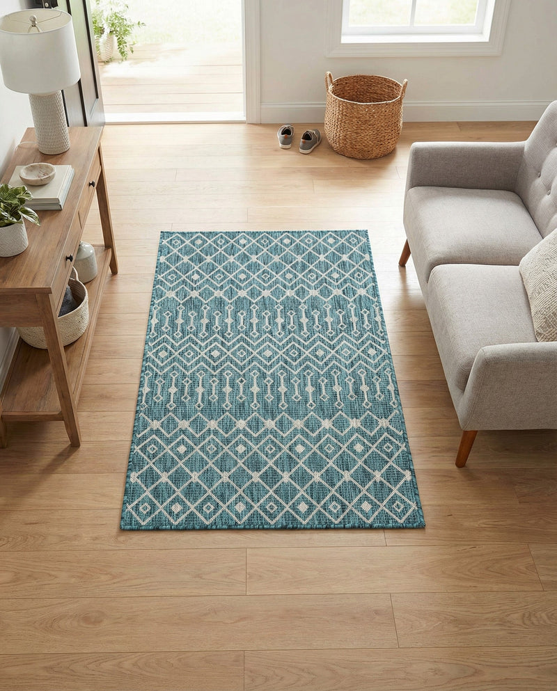 Savannah Pergola Collection Area Rug -  Pergola (Teal) Rectangle Teal  lifestyle 12