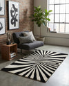 Cyclone Wool Collection Area Rug -  Maelstrom Rectangle Black and White  lifestyle 16