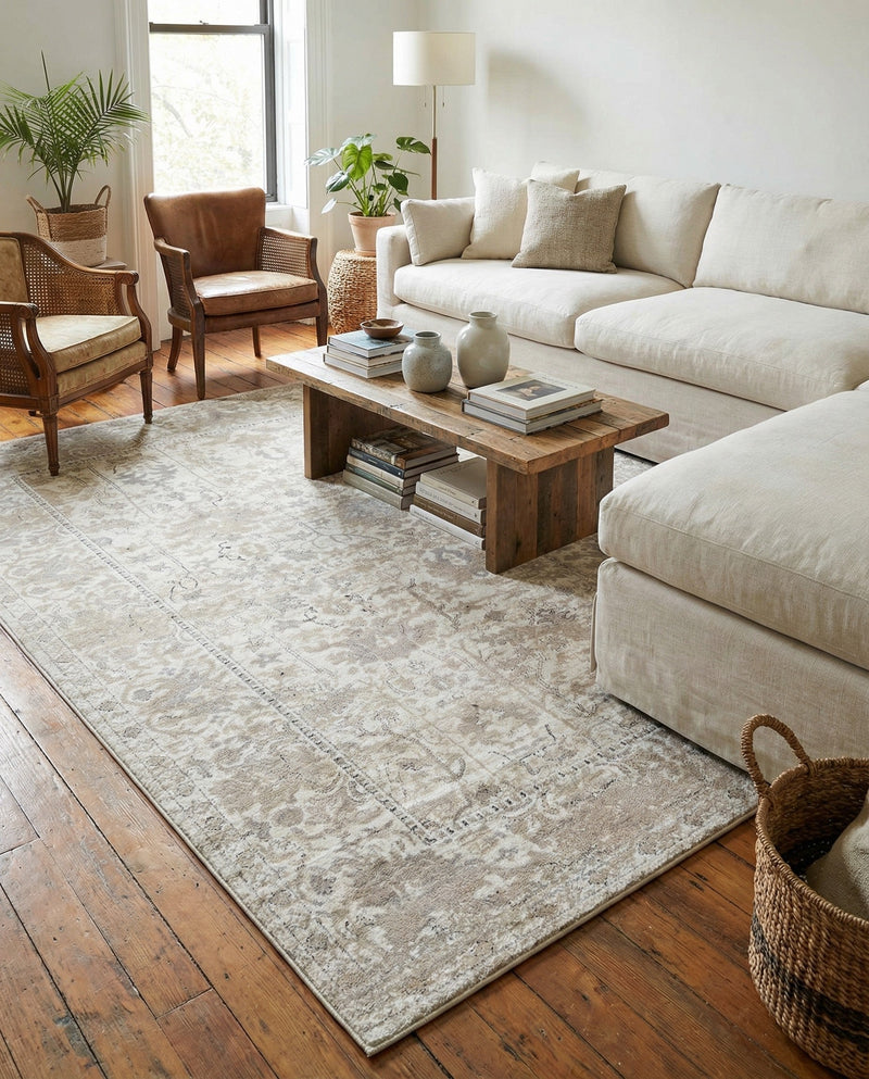 Cascade Range Collection Area Rug -  Shasta (Ivory) Rectangle Ivory  lifestyle 14