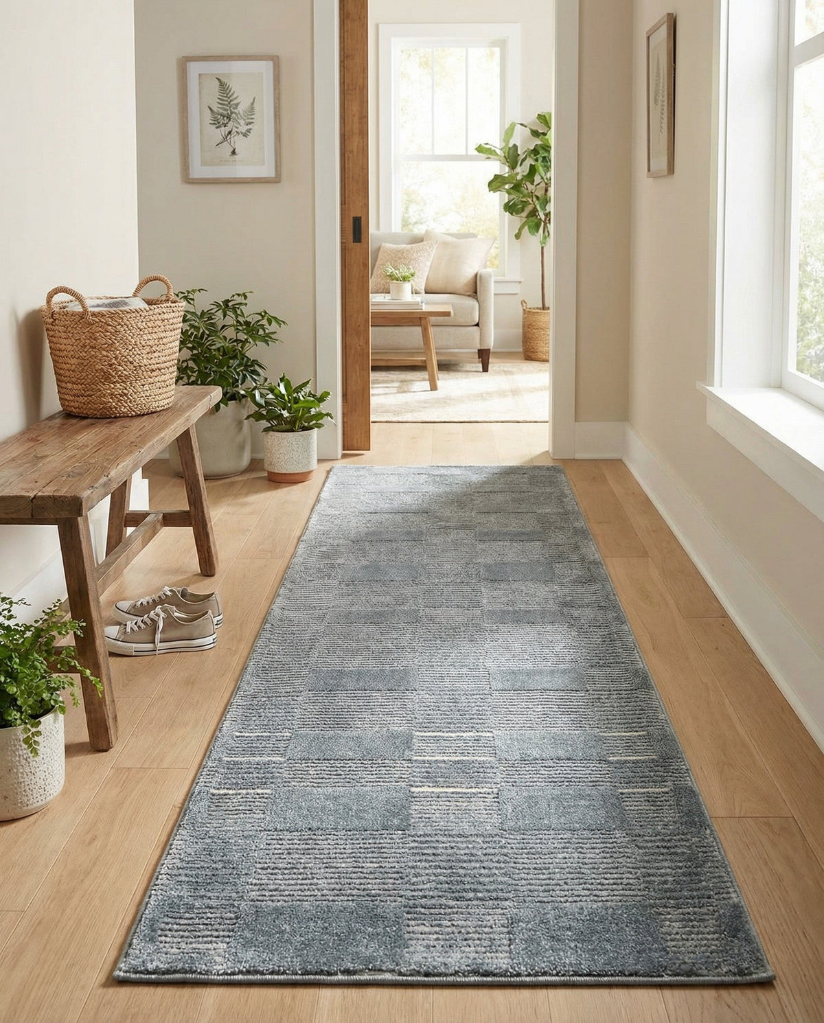 Haven Tapestry Collection Area Rug -  SereneCove Runner Serenity Blue  lifestyle 73