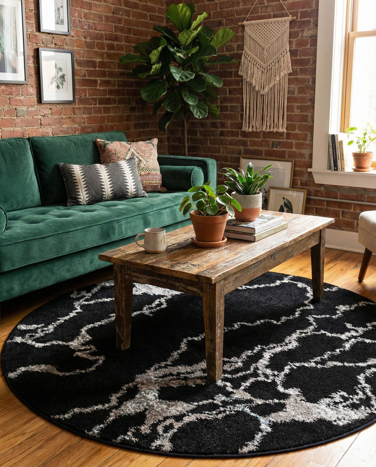Brighton Terrace Collection Area Rug -  Aldrington Round Navy Blue  lifestyle 118