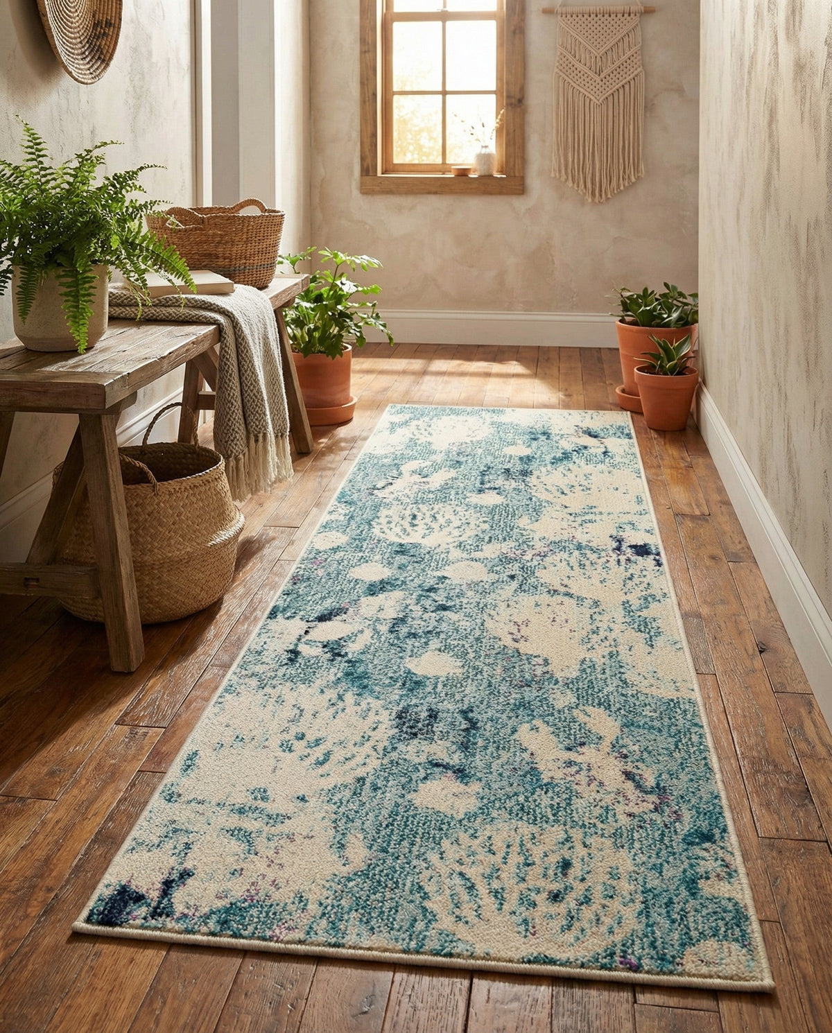 Sorrento Shores Collection Area Rug -  Vico Runner Light Blue  lifestyle 114