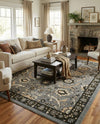 Tabriz Tapestry Collection Area Rug - Sahand (Dark Gray) Rectangle Dark Gray  lifestyle 14