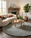 Cozy Comfort Shag Collection Area Rug - Haven (Cloud Gray) Round Cloud Gray  lifestyle 67
