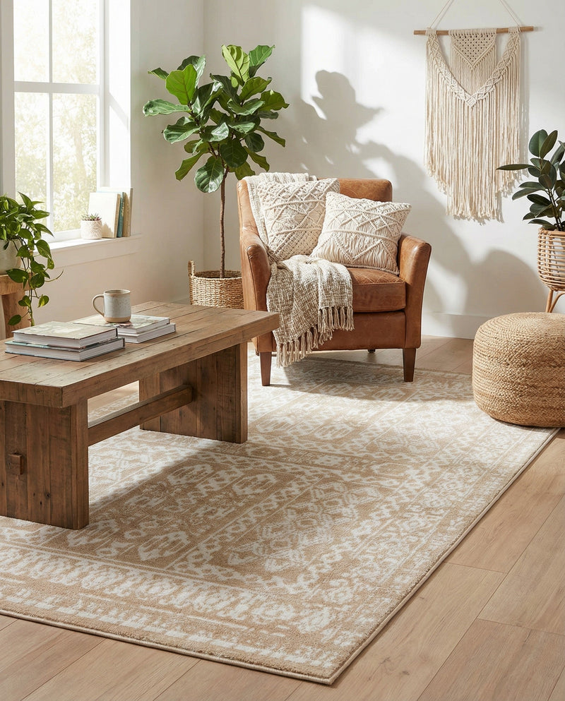 Cambridge Classics Collection Area Rug - Trinity (Beige) Rectangle Beige  lifestyle 20