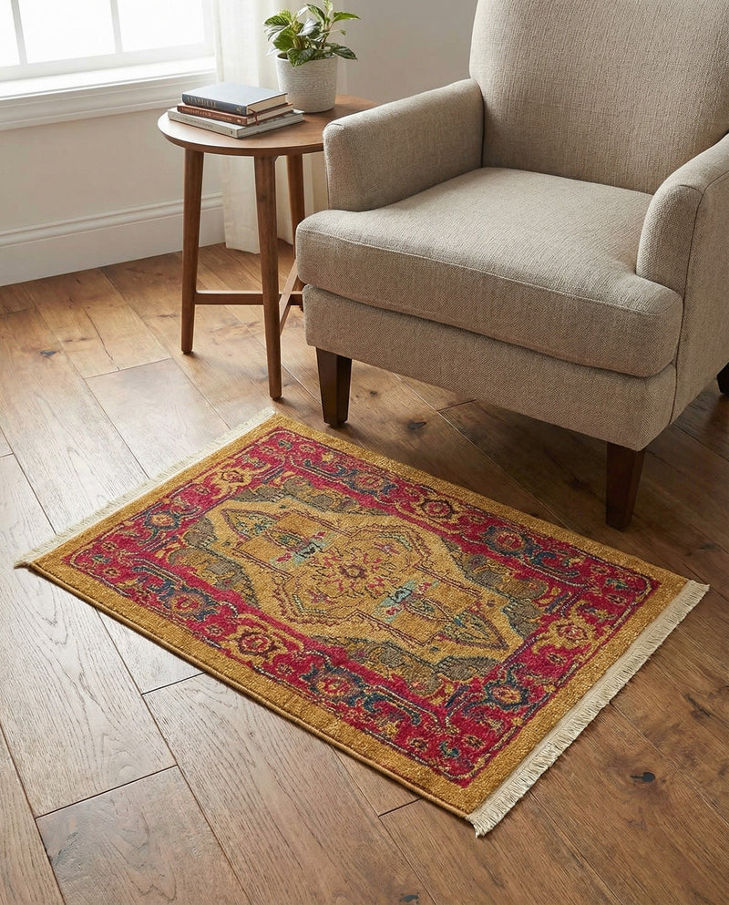 Persian Elegance Collection Area Rug -  Golestan Rectangle Tan  lifestyle 58
