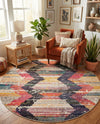 Colorburst Oasis Collection Area Rug -  Mirage Round Multi  lifestyle 69