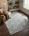 Garden Maze Retreat Collection Area Rug -  Topiarytrail Rectangle Gray  lifestyle 32