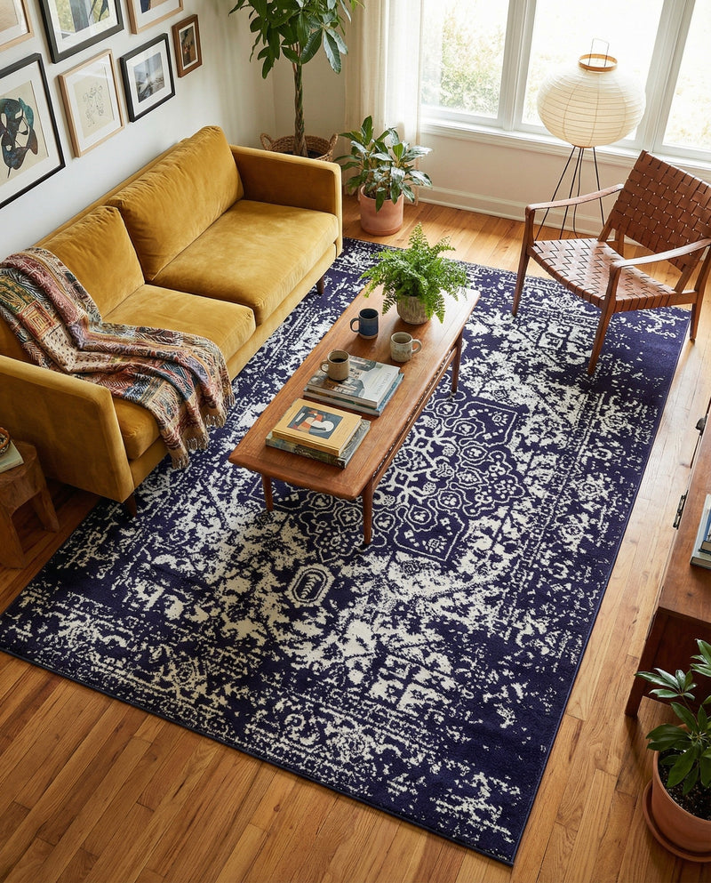 Georgetown Rugs Collection Area Rug - Dupont (Navy Blue) Rectangle Navy Blue  lifestyle 17