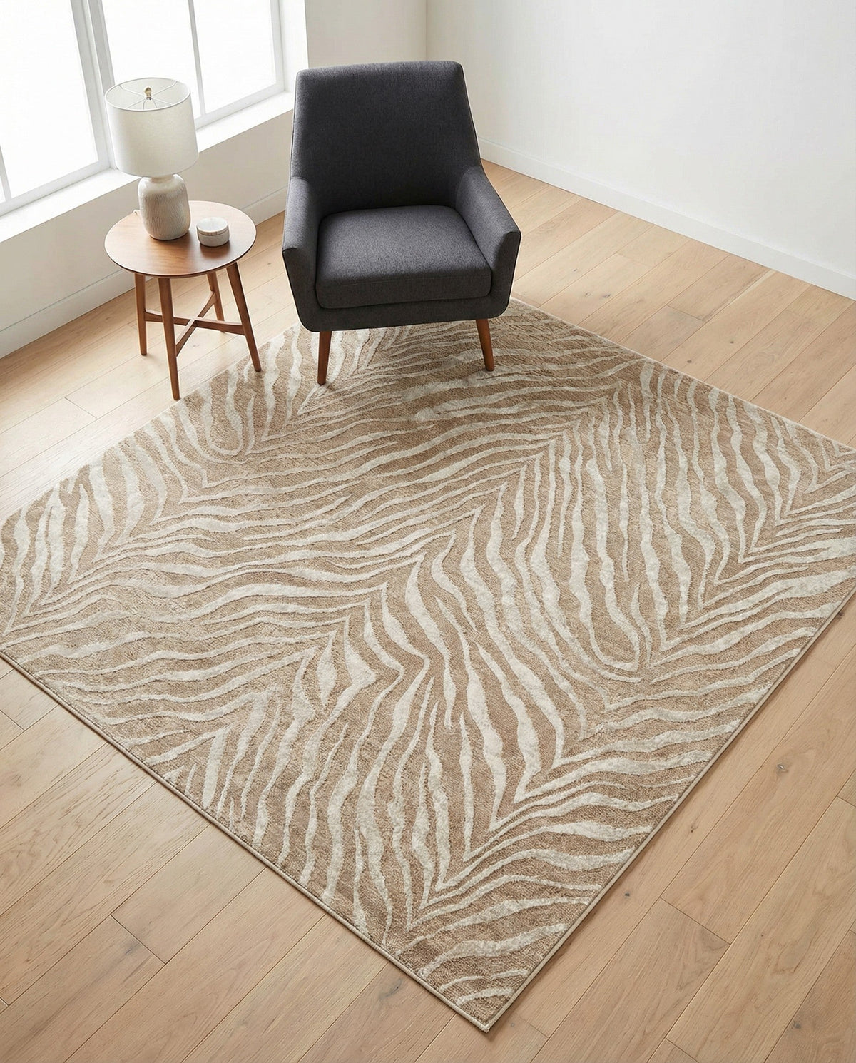 Bloomsbury Elegance Collection Area Rug -  Chelsea Square Ivory Beige  lifestyle 166
