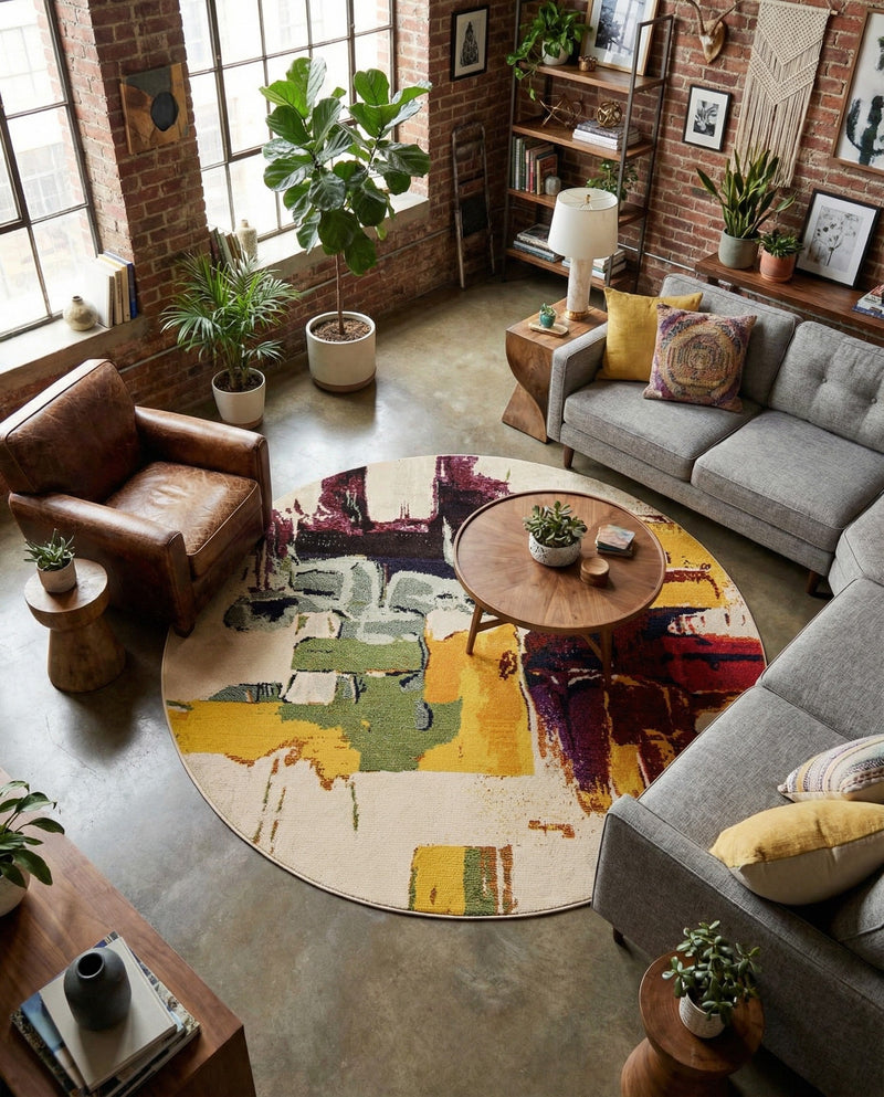 Marrakesh Elegance Collection Area Rug -  Riad Round Beige  lifestyle 66