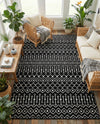 Marrakech Lattice Collection Area Rug - Medina (Black) Rectangle Black  lifestyle 11