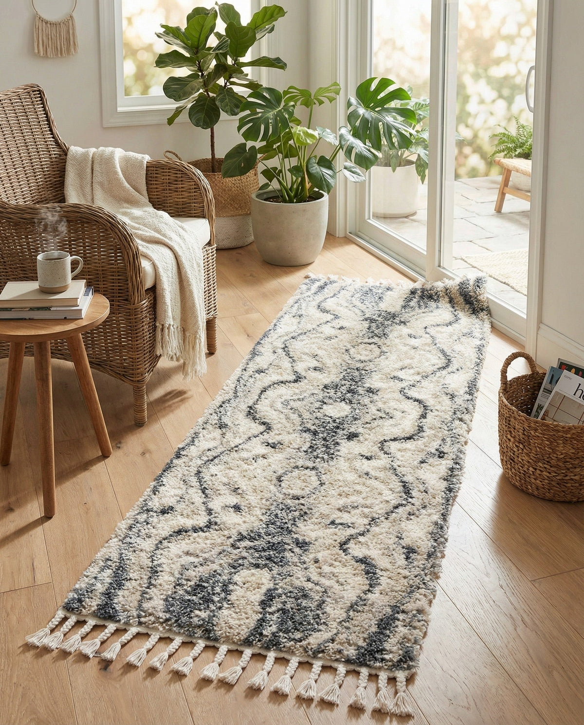 Cozy Cove Shag Collection Area Rug -  Seabreeze Runner Gray  lifestyle 80