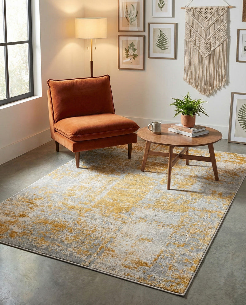 Bloomsbury Elegance Collection Area Rug -  Belgravia Rectangle Yellow  lifestyle 55