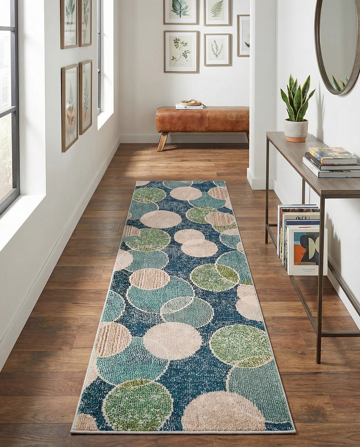 Chromatic Oasis Collection Area Rug -  Zephyr Runner Navy Blue  lifestyle 113