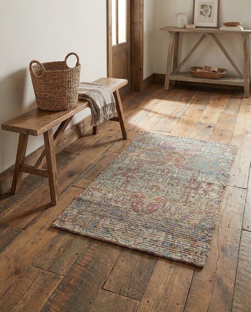 Savannah Threads Collection Area Rug -  Karoo Rectangle Antique Red and Blue  lifestyle 19