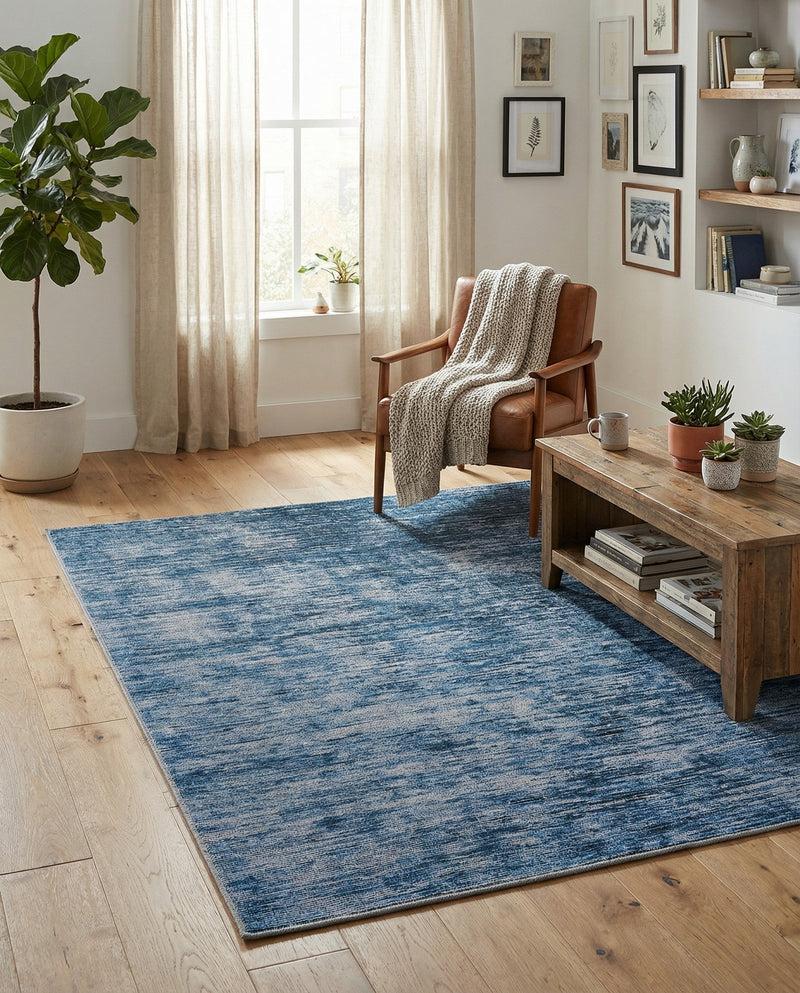Sahara Essence Collection Area Rug - Oasis (Blue) Rectangle Blue  lifestyle 11