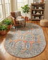 Seville Stripes Collection Area Rug -  Granada (Brick Red) Oval Brick Red  lifestyle 75