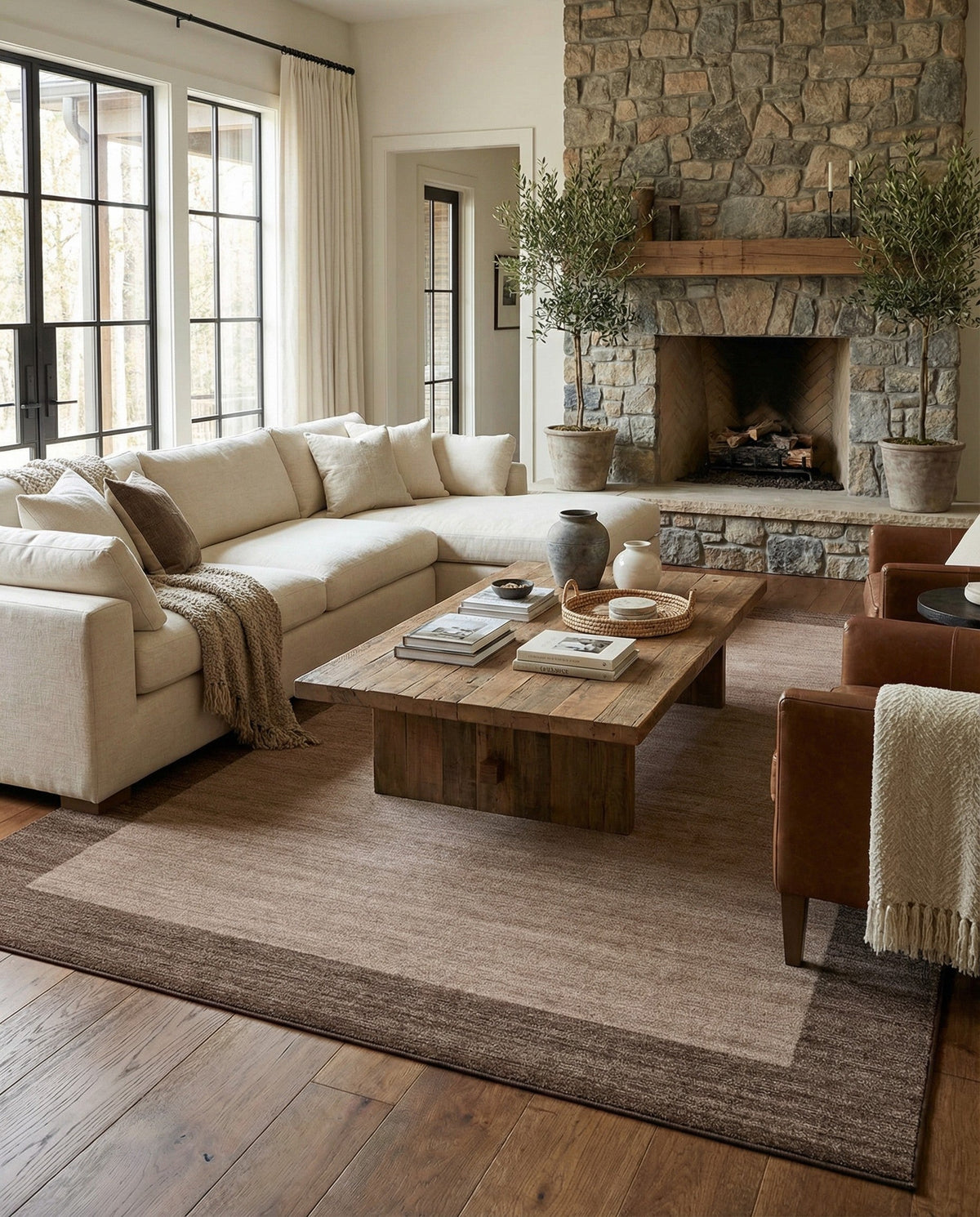 Studio Haven Collection Area Rug -  Conservatory (Light Brown) Rectangle Light Brown  lifestyle 20