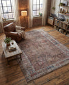 Vintage Memories Collection Area Rug -  Reverie Rectangle Rust Red and Brown  lifestyle 4