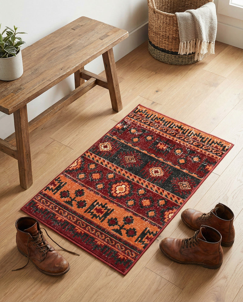 Geneva Terrace Collection Area Rug - Montreux Rectangle Rust Red  lifestyle 19
