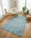 Garden Maze Retreat Collection Area Rug -  Topiarytrail Rectangle Blue  lifestyle 47
