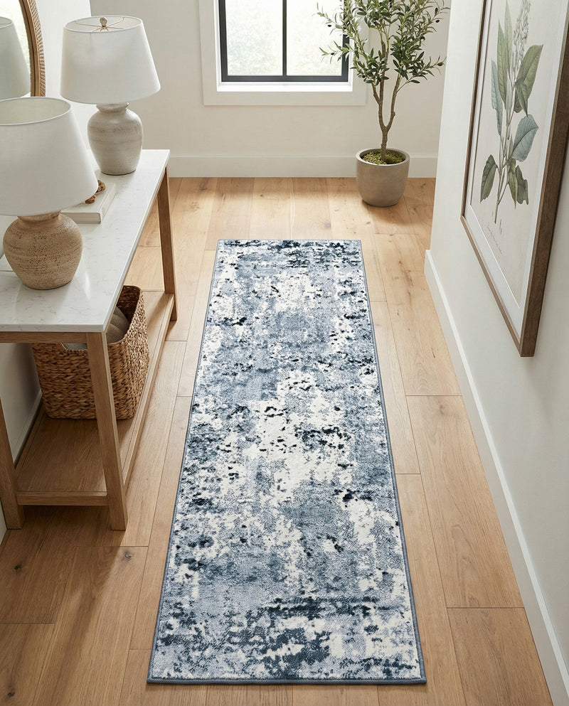 Luminara Sands Collection Area Rug - Elysium (Vintage Blue) Runner Vintage Blue  lifestyle 72