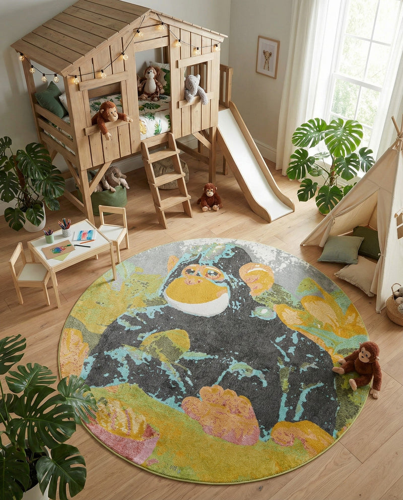 Wonder Tykes Collection Area Rug -  Dynamo Round Multi  lifestyle 53