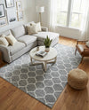 Trellis Mosaic Collection Area Rug -  Pergolatown (Light Gray) Rectangle Light Gray  lifestyle 18