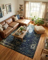 Riviera Elegance Collection Area Rug - Antibes (Navy Blue) Rectangle Navy Blue  lifestyle 30