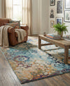 Venetian Tapestry Collection Area Rug - Murano Rectangle Blue  lifestyle 39