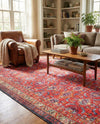Heritage Elegance Collection Area Rug -  Fontainebleau Rectangle Red  lifestyle 8