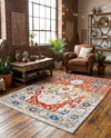 Parisian Elegance Collection Area Rug - Versailles (Rust Red) Rectangle Rust Red  lifestyle 29