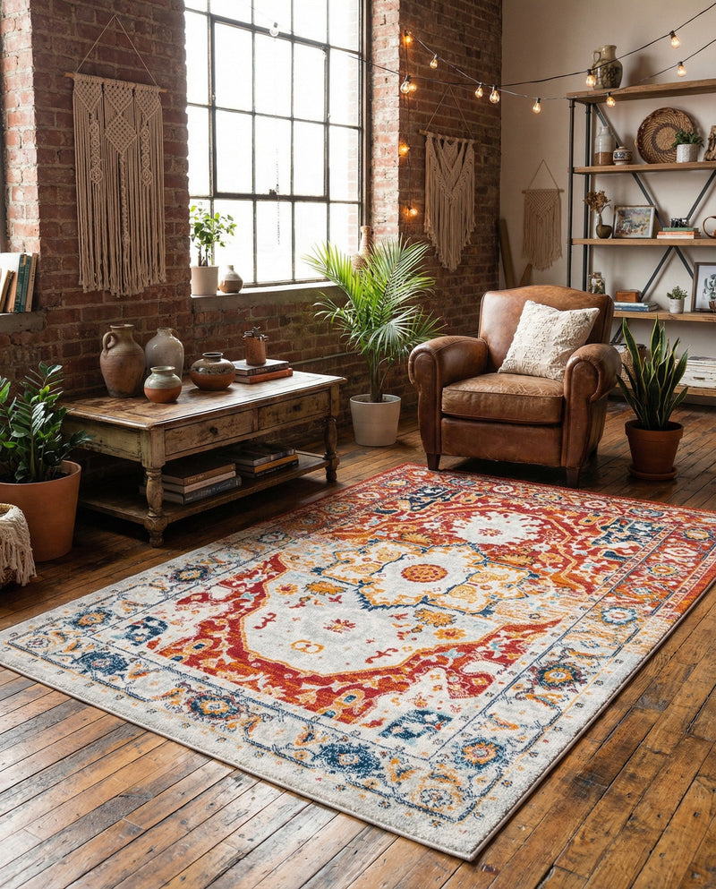 Parisian Elegance Collection Area Rug - Versailles (Rust Red) Rectangle Rust Red  lifestyle 29