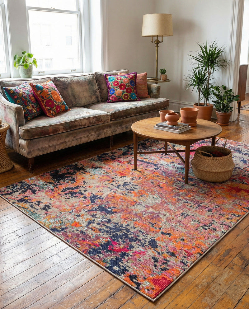 Colorburst Oasis Collection Area Rug -  Prism Rectangle Multi  lifestyle 20
