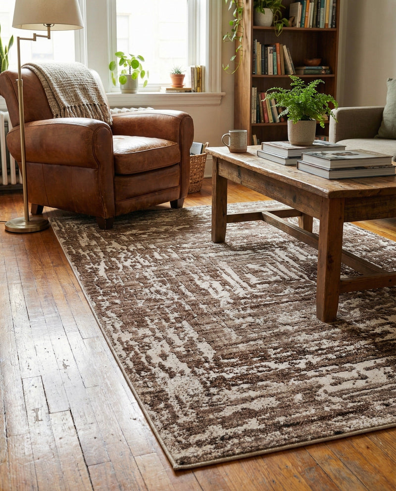 Sanctuary Retreat Collection Area Rug -  Asylum Rectangle Chocolate Brown  lifestyle 25