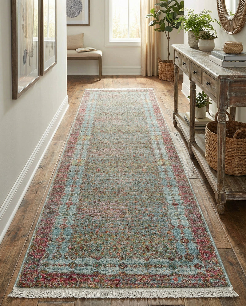 Caribbean Breeze Collection Area Rug -  Juniper Runner Blue  lifestyle 50