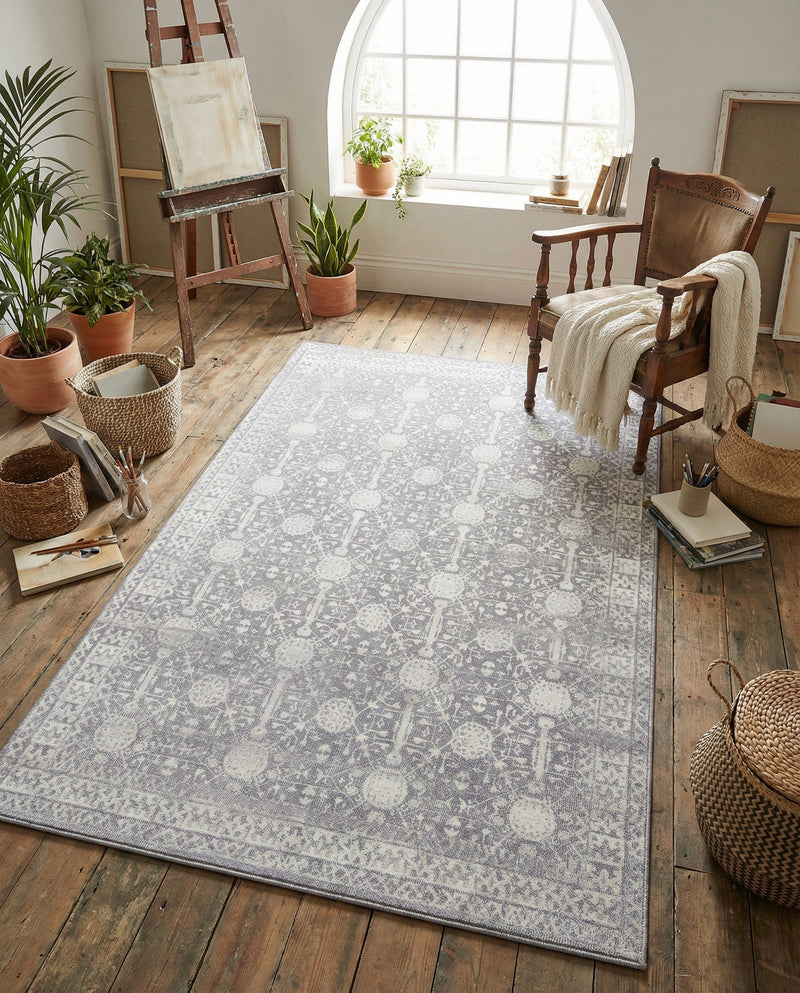 Heritage Elegance Collection Area Rug -  Chatsworth Rectangle Gray  lifestyle 9