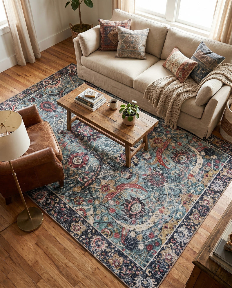 Heritage Elegance Collection Area Rug -  Topkapi Rectangle Vintage Green  lifestyle 61