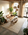 Savannah Jute Collection Area Rug - Seashore Rectangle Ivory  lifestyle 47
